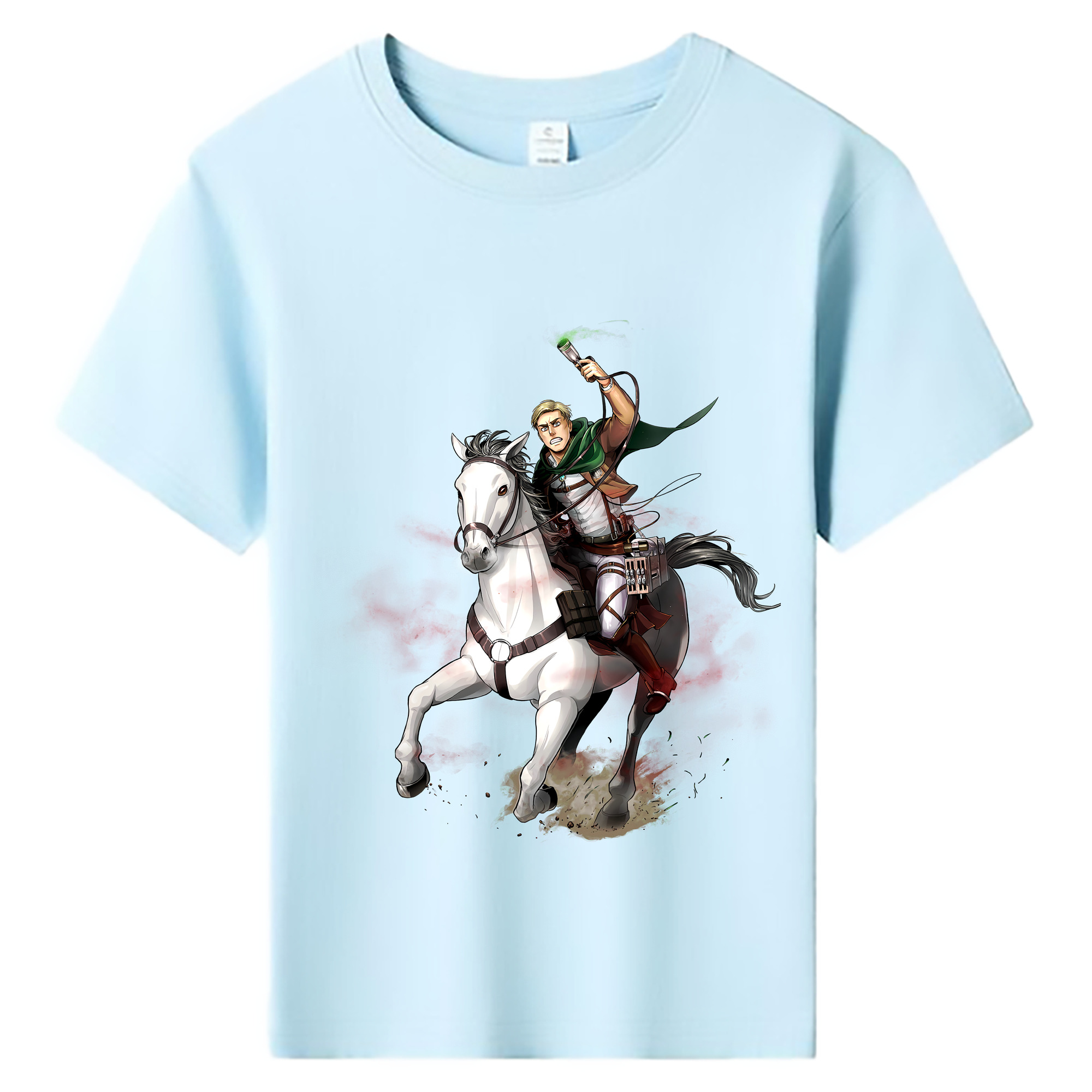 （画像用） 進撃の巨人 エルヴィン・スミス Attack on Titan Erwin Smith 綿100％キッズTシャツ（フロントプリント）